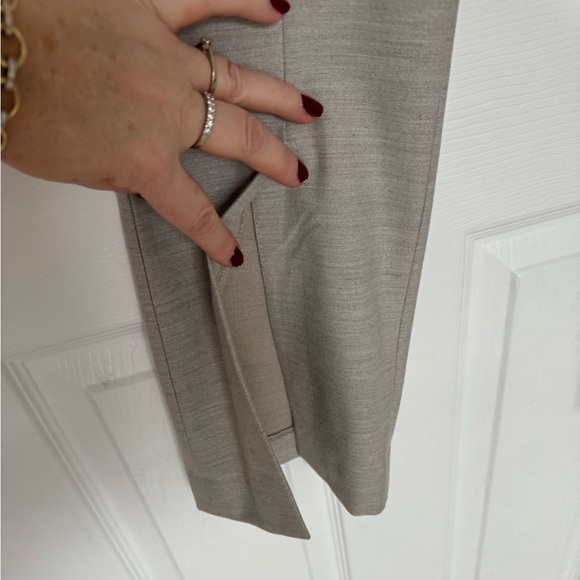 NWT ZARA Flare with cuts Women’s pants Medium Grey tan high rise - Picture 6 of 8